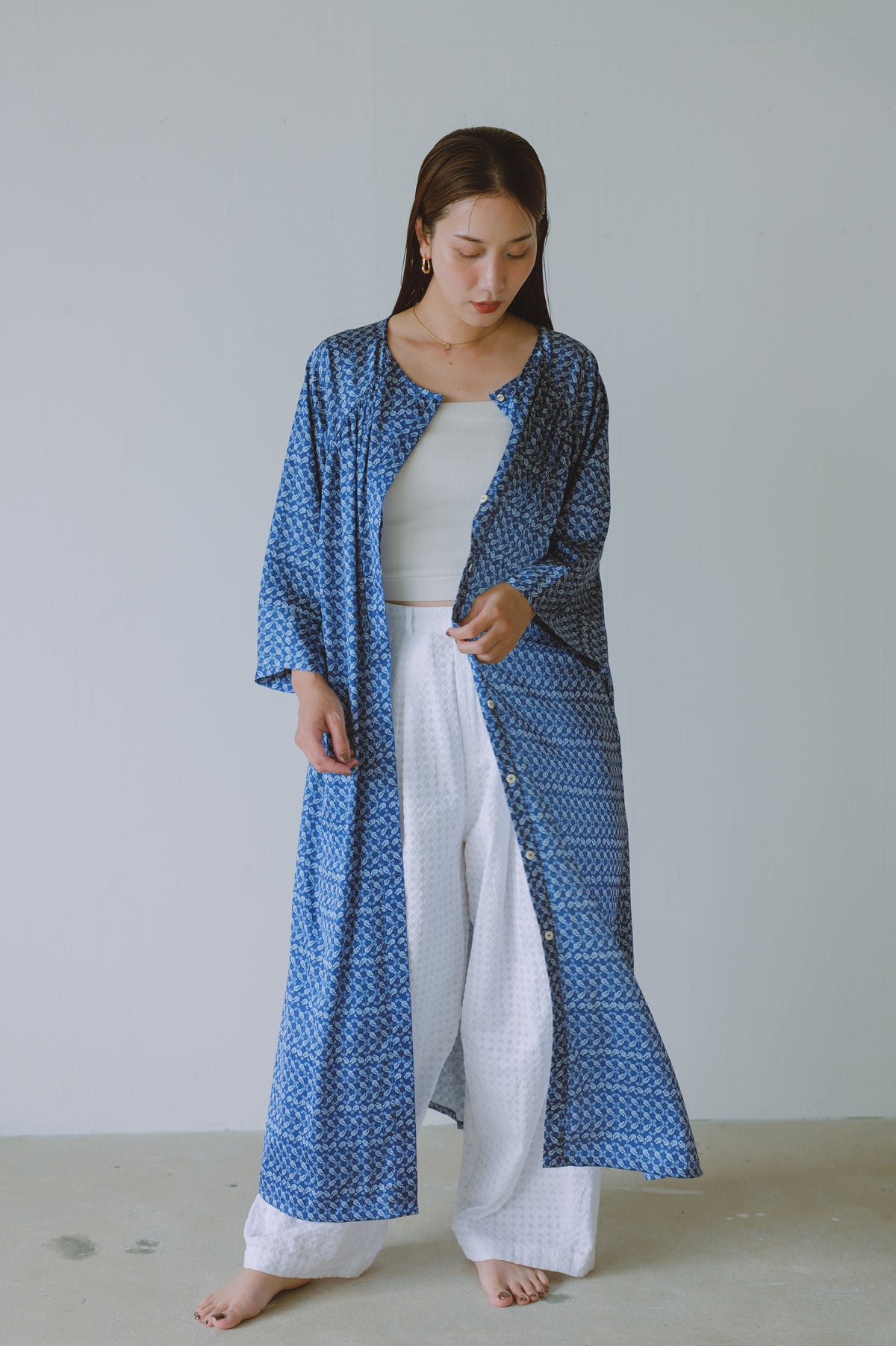 ラグランスリーブシャツワンピース[Resort collection]